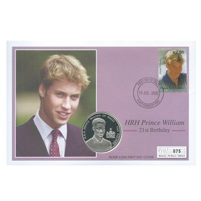 2003 Silver Proof Guernsey £5 - Prince William 21st Birthday